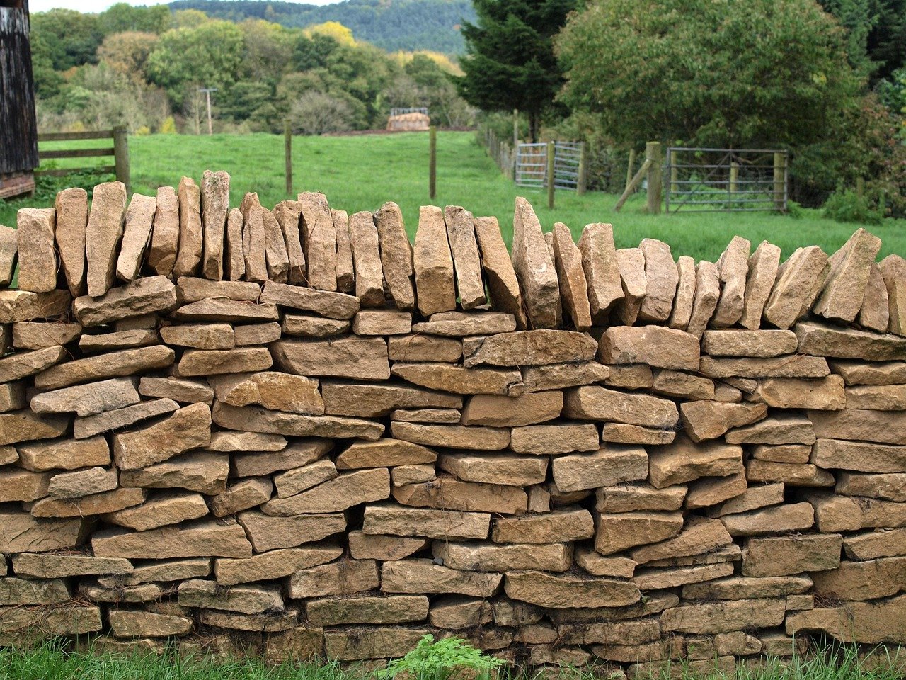 dry stone wall, wall, craft, fence