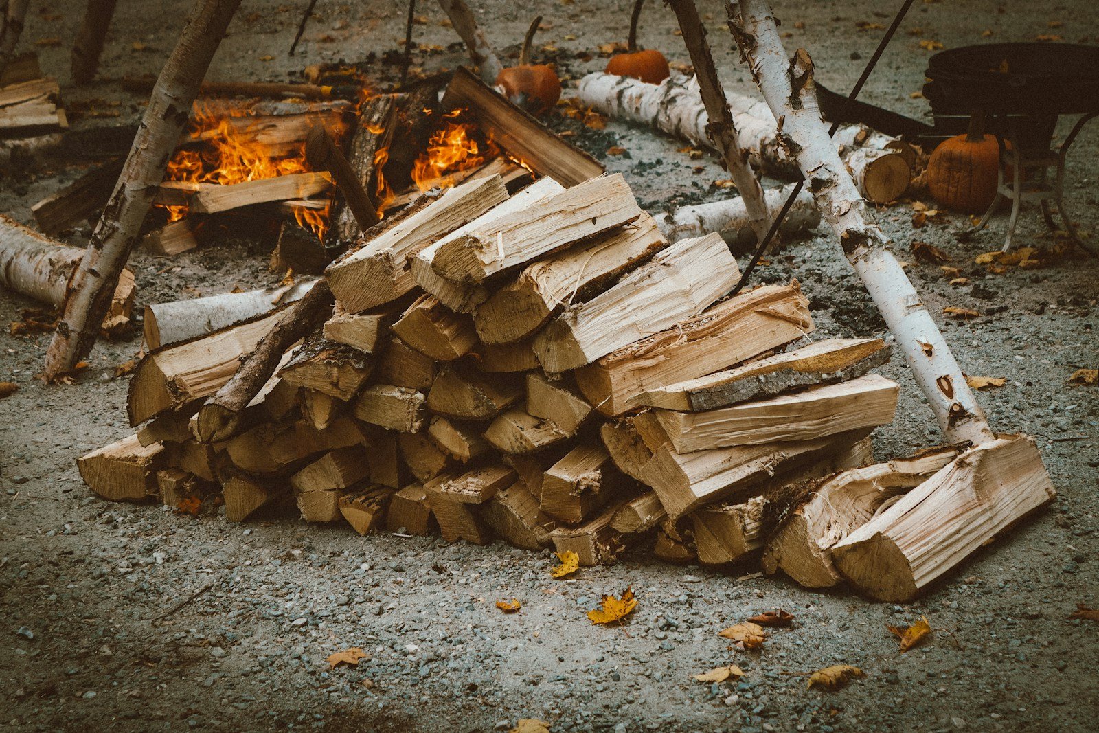 a pile of wood