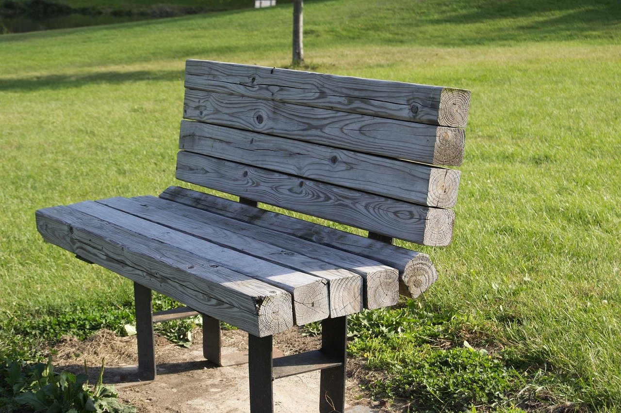 park bench, park, bench, summer, seat, outdoors, nature, empty, wooden bench