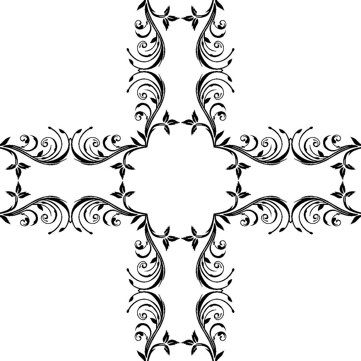 cross, symbol, icon, shape, stencil, stamp, tattoo, vines, leaves, flourish, decoration, nature, ornamental, decorative, ornament, design, vintage, antique, retro, embellish, fancy, cutout