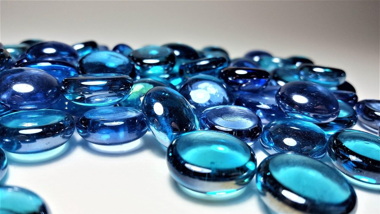 blue, glass, kabošon, stone, a lot of