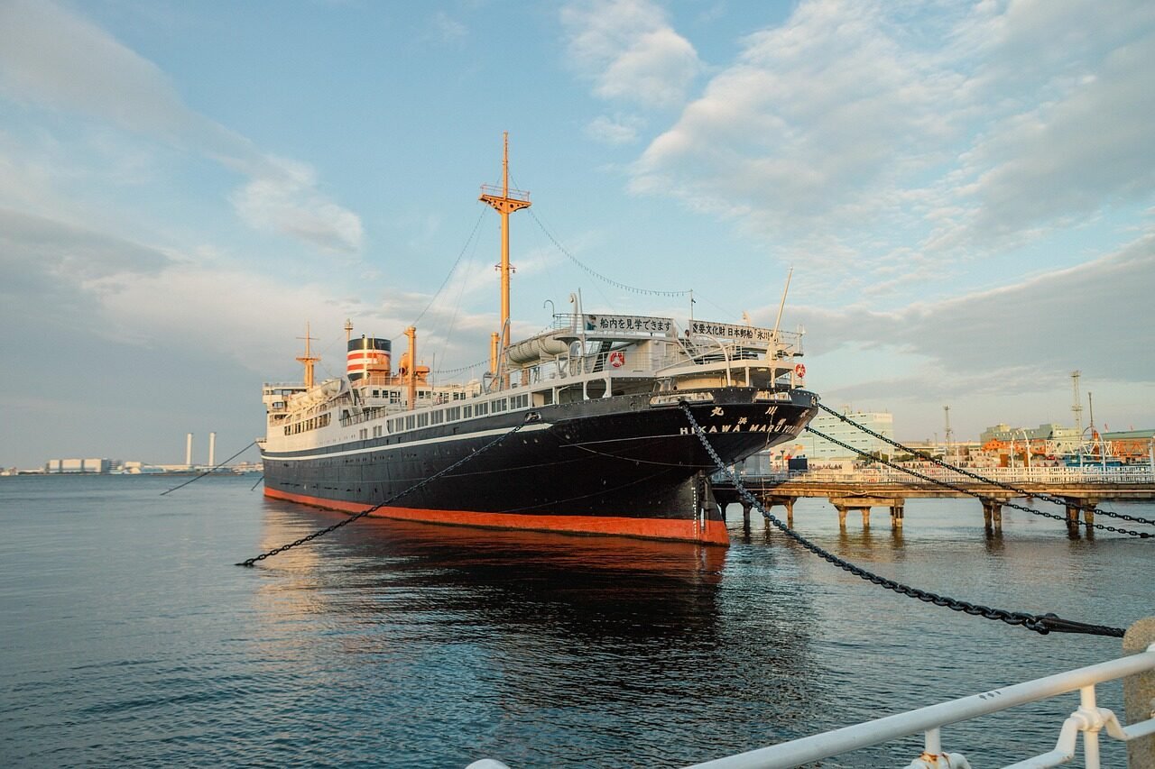 ship, vessel, nature, ride, japan, yokohama, sky